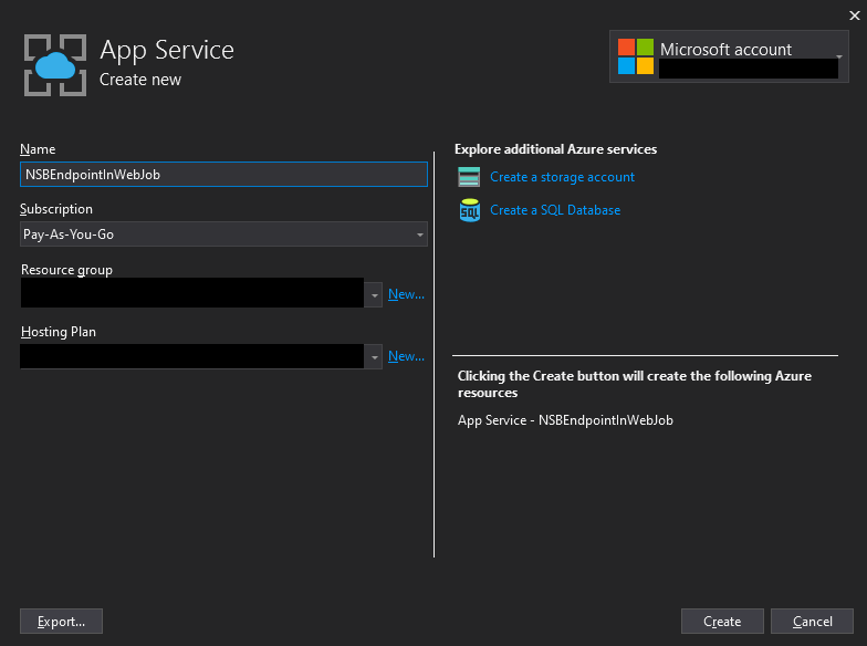 Running NServiceBus Endpoints in Azure App Services Part 2: Deploy with Visual Studio Publish