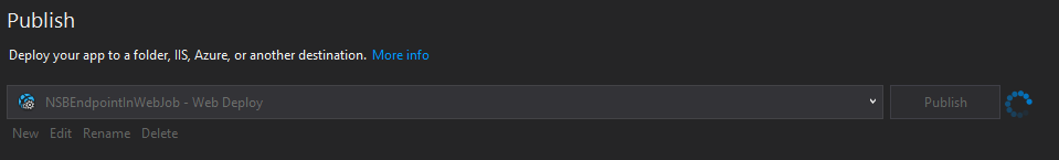 Running NServiceBus Endpoints in Azure App Services Part 2: Deploy with Visual Studio Publish