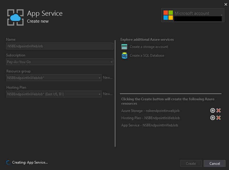 Running NServiceBus Endpoints in Azure App Services Part 2: Deploy with Visual Studio Publish